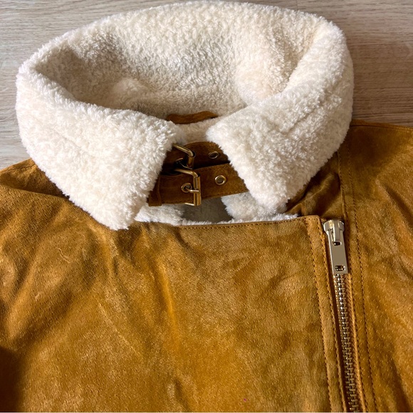 Zara Real Suede Sherpa Jacket - Picture 5 of 6